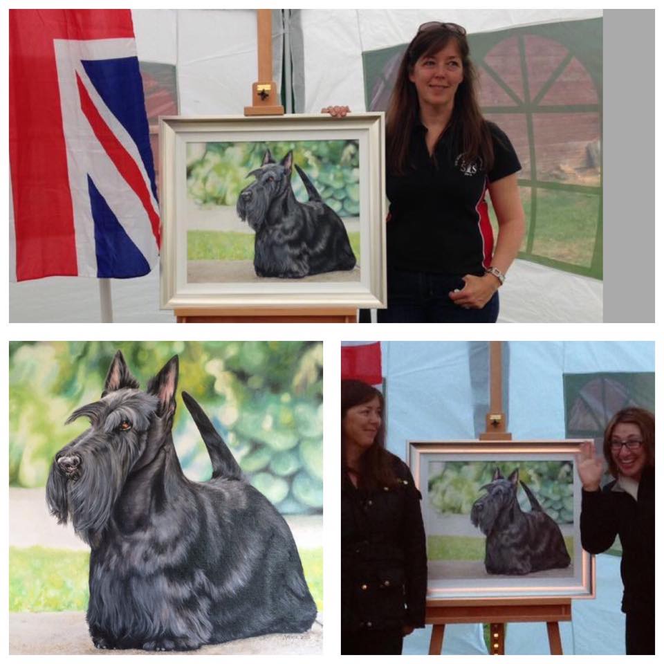 Knopa's portrait presented to her handler Rebecca Cross